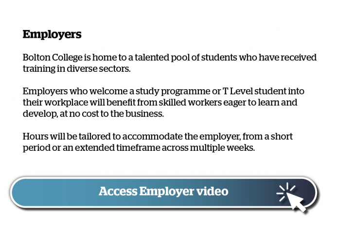 Employer work experience text
